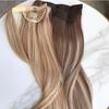 European Fashion Blonde Highlights Wrap Ponytail Hairpieces Balayage Hair Extensions for Caucasian Women Factory Fast Shipping