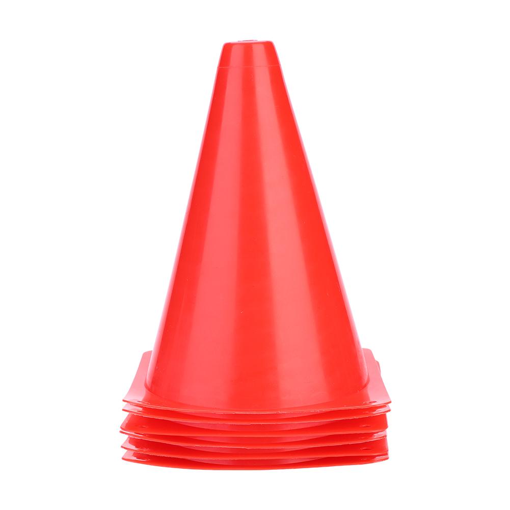 6pcs 18cm Soccer Training Cone Football Barriers Plastic Marker Holder Accessory (Red)