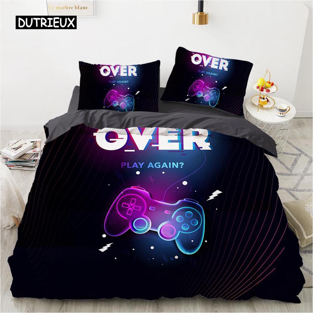 Zestaw poszwy na kołdrę do gry Mikrofibra Kolorowy nadruk gamepada Zestaw pościeli Chłopcy Nastolatki Gra wideo Gamepad Graj wszędzie Poszwa na kołdrę