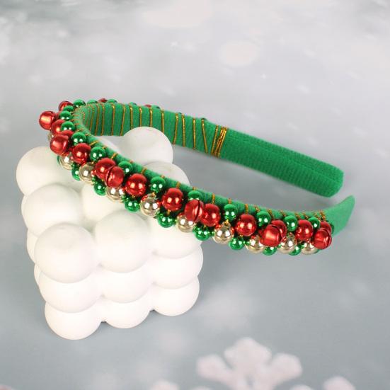 Christmas Headband Red Green Bell Decor Girls Headdress Holiday Season Party Hair Hoop Hair Accessory