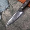 4.8 Inch Utility Knife 67-layers Damascus Steel 10Cr15MoV Blade Ebony Handle Paring Fruit Barbecue Slicing Cleaver Kitchen Knife