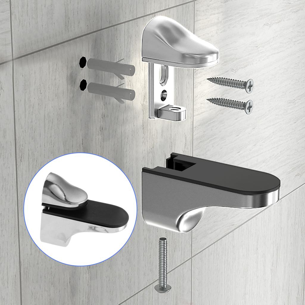 4Pcs Adjustable Wood/Glass Shelf Bracket Wall Mount Zinc Alloy Shelf Holder Support Glass Layer Clamp Anti-Slip Partition Clamps