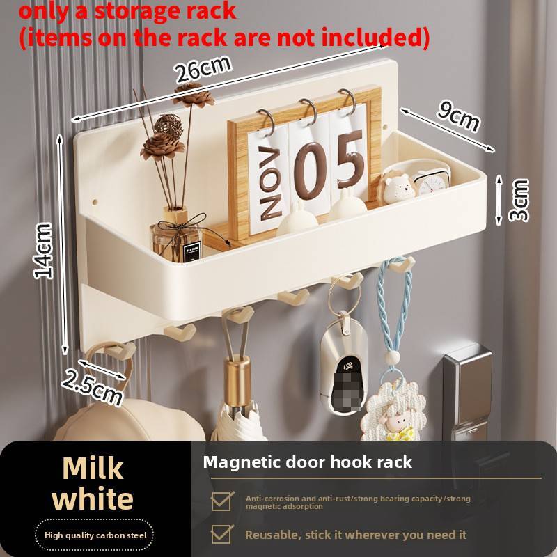 Magnetic Over Door Hook Rack With Antitheft Design For Entryway And Kitchen Storage