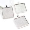 New Fashion 5pcs 25mm 30mm Inner Size 2 Colors Square Cabochon Base Setting Charms Pendant,Fit Square Glass Cabochons