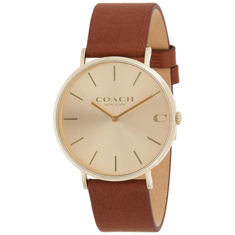 Мужские часы COACH Charles из золотистой кожи 14602433 золотой