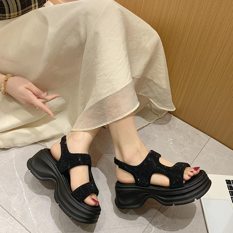 Fashion New Summer Wedges Sandals 5CM Ladies Beach Slippers High Heels Sandals Women Casual Platform Chunky Flip-Flops Sandalias Mujer