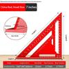 7/12 Inch Red Black Aluminum Precision Triangle Ruler Metric Woodworking Square For Carpenter Engineer And Home Decoration