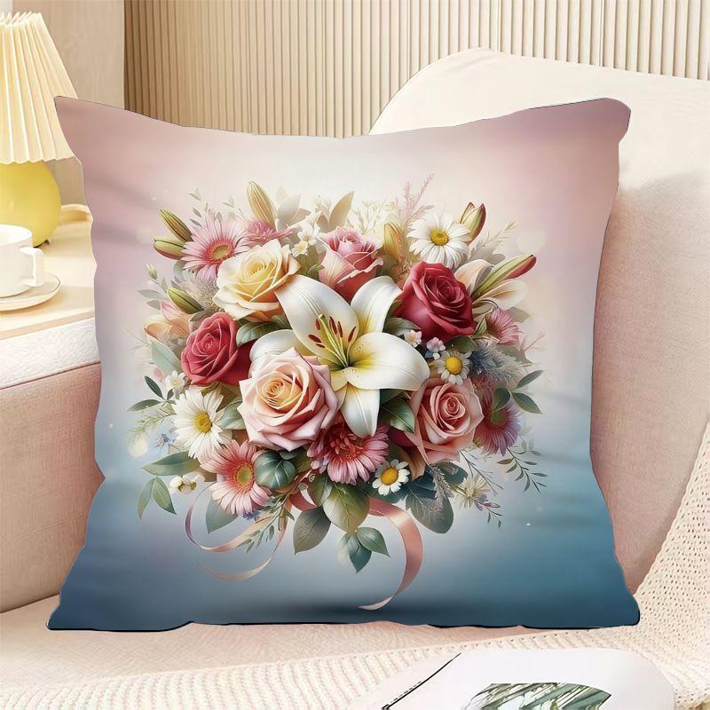 Vintage Floral Pillow  Home Decor Pillow for Sofas and Beds  Car Headrest Pillow