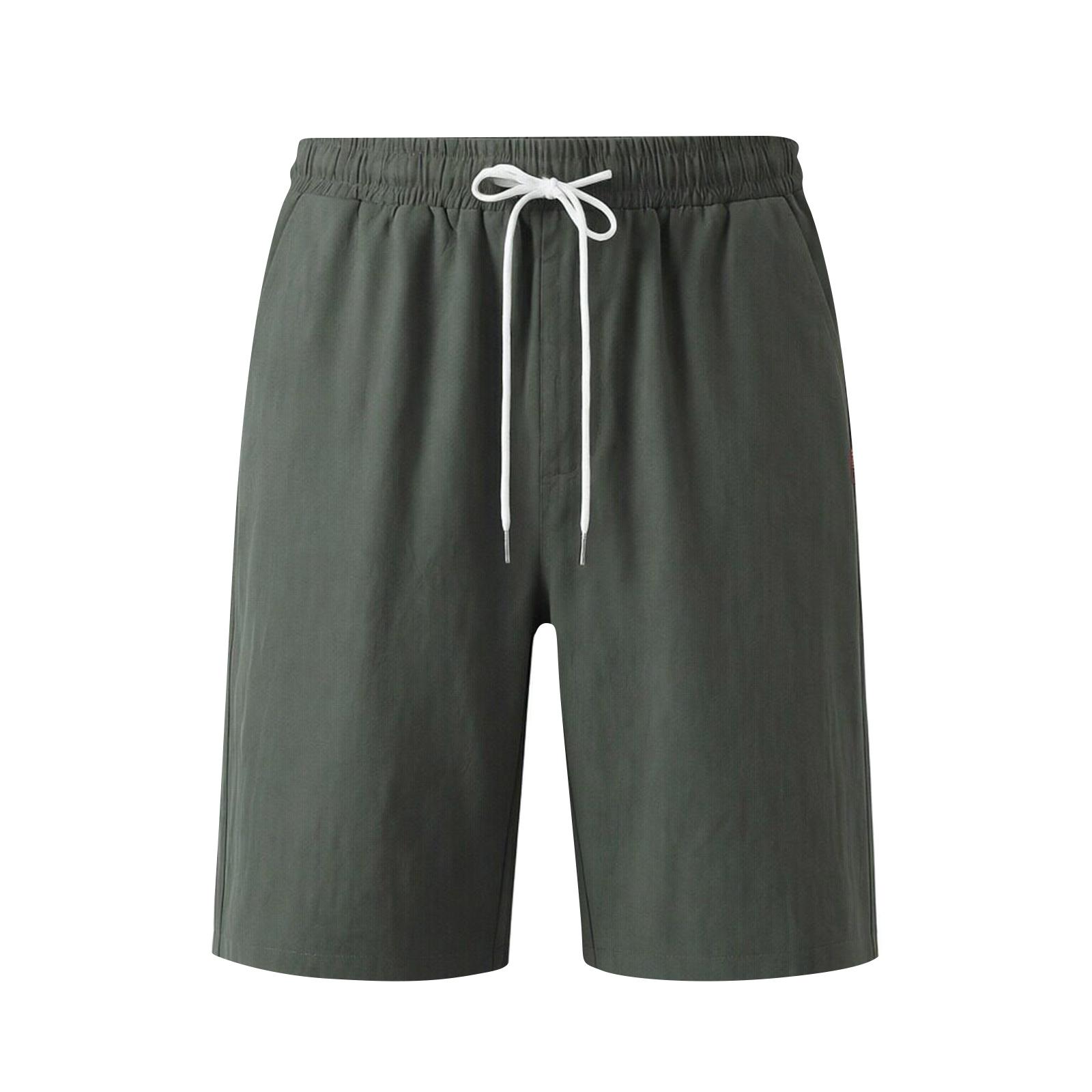 

Cotton Shorts Men with Drawstring Waist Mens Sweat Shorts Relaxed Fit Shorts for Men Casual Wear Lightweight Bermudas Para Hombres L армия зеленый