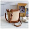 Fashion straw woven bag women's new trend woven shoulder messenger women's bag beach casual bucket bag