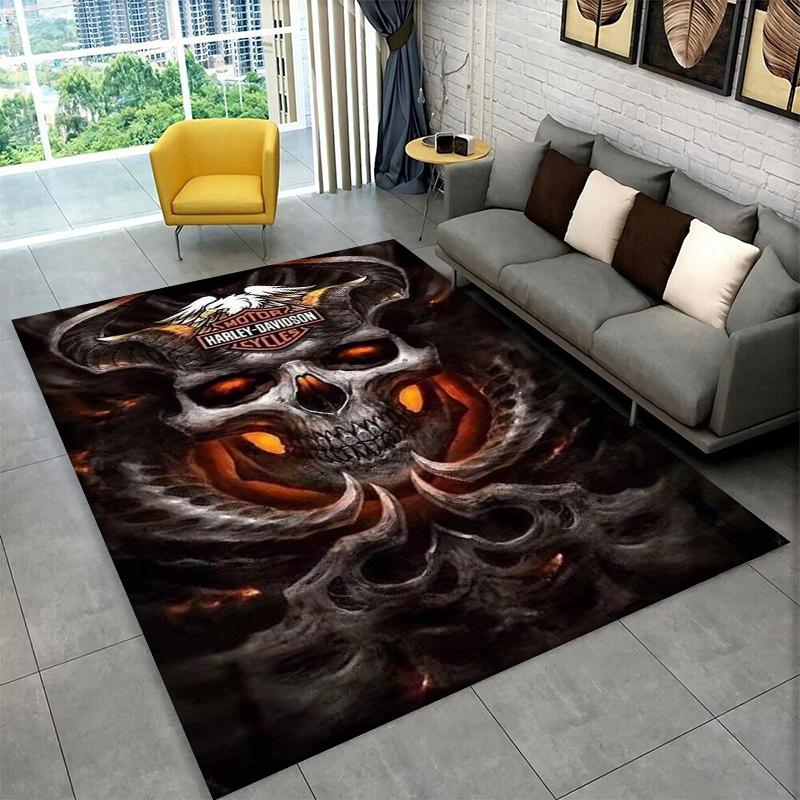 Classic H-Harleys Racing Moto Carpet Rug for Playroom Bedroom Living Room Sofa Home Decor,kid Game Area Rug Non-slip Floor Mat