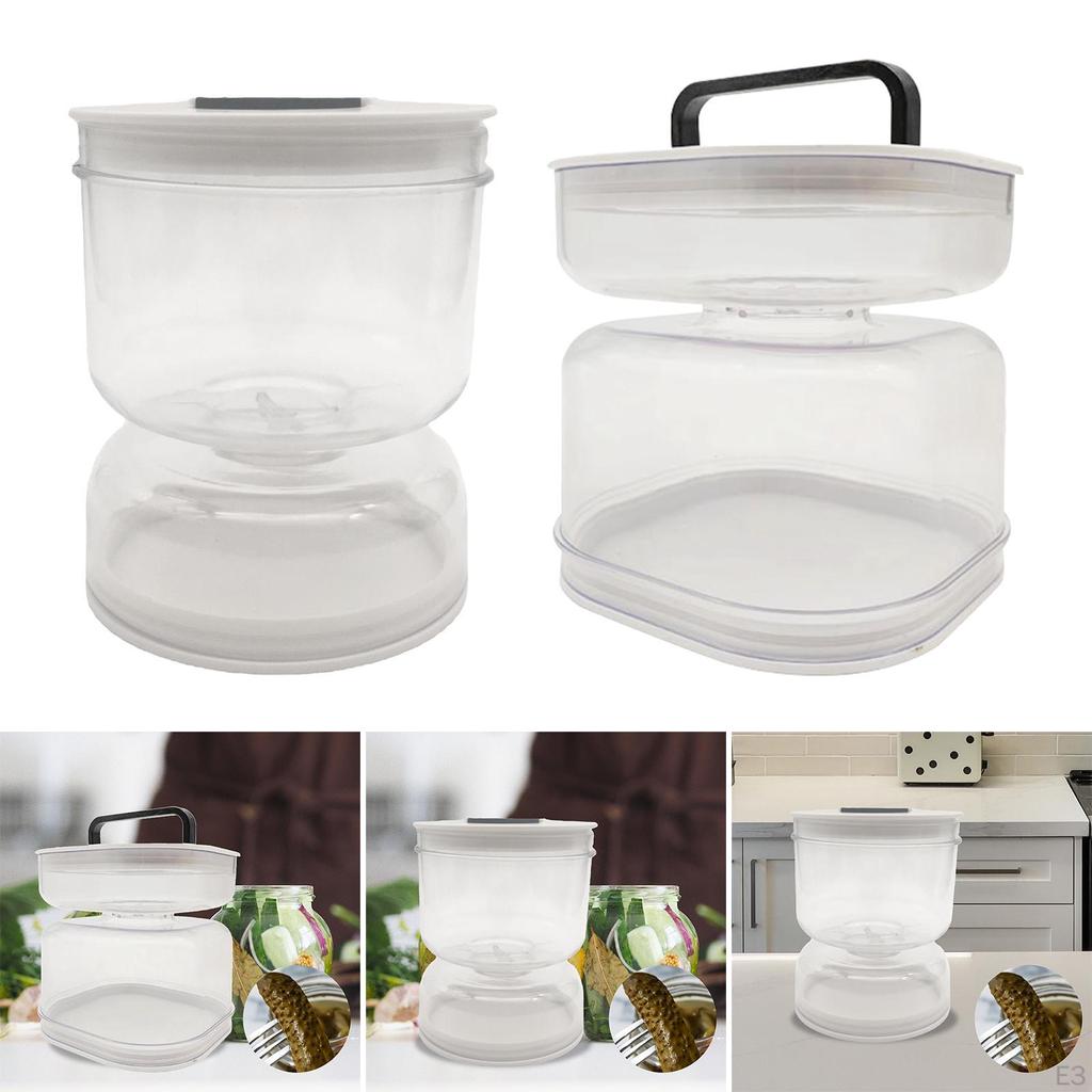 Airtight Kimchi Jar Pickle and Olive Hourglass Juice Separator Flip for