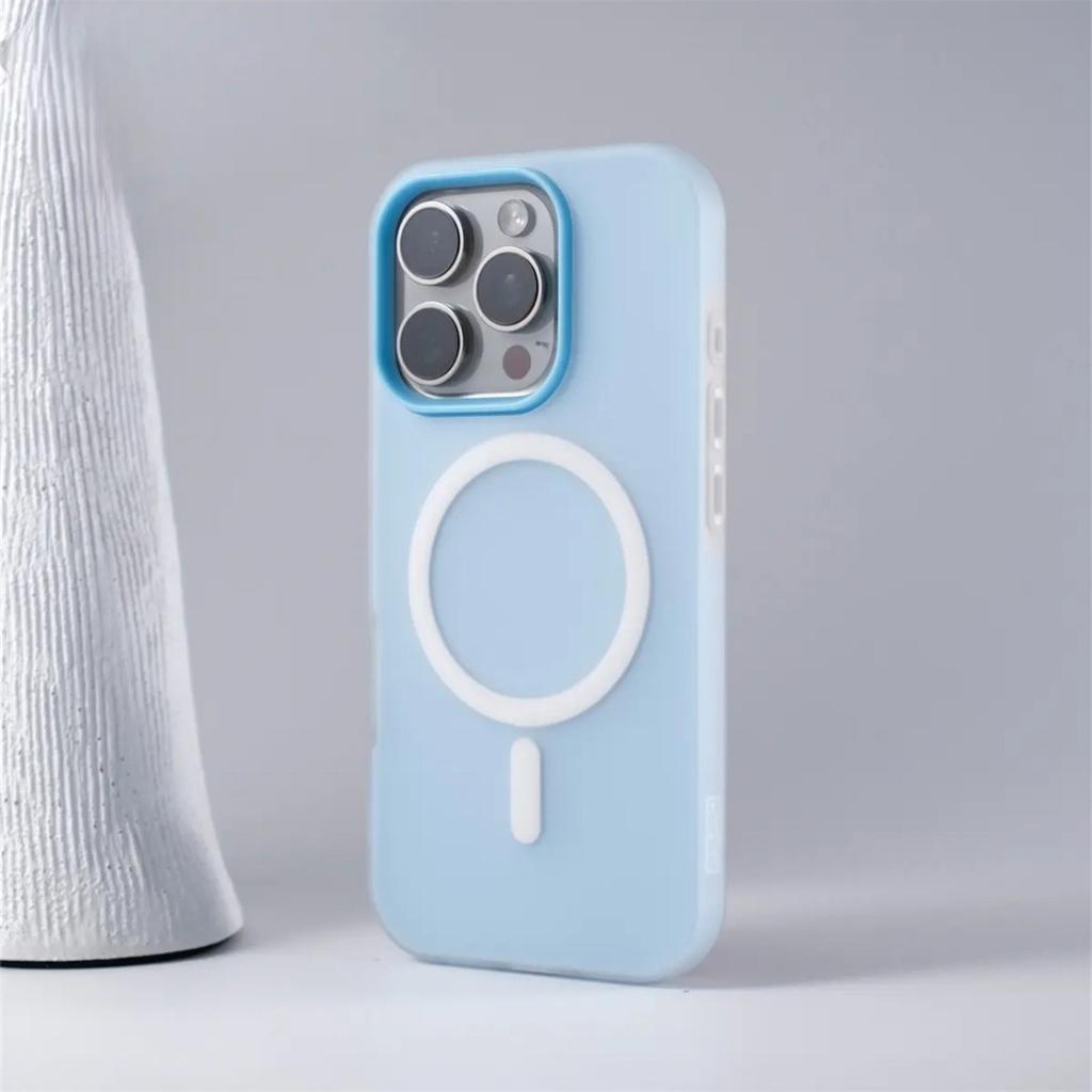 Luxury Candy Color 2 IN1 Case for iPhone 17 16 15 14 Plus 13 12 Pro Max 11 for Magsafe Magnetic Wireless Charge Matte Soft Cover