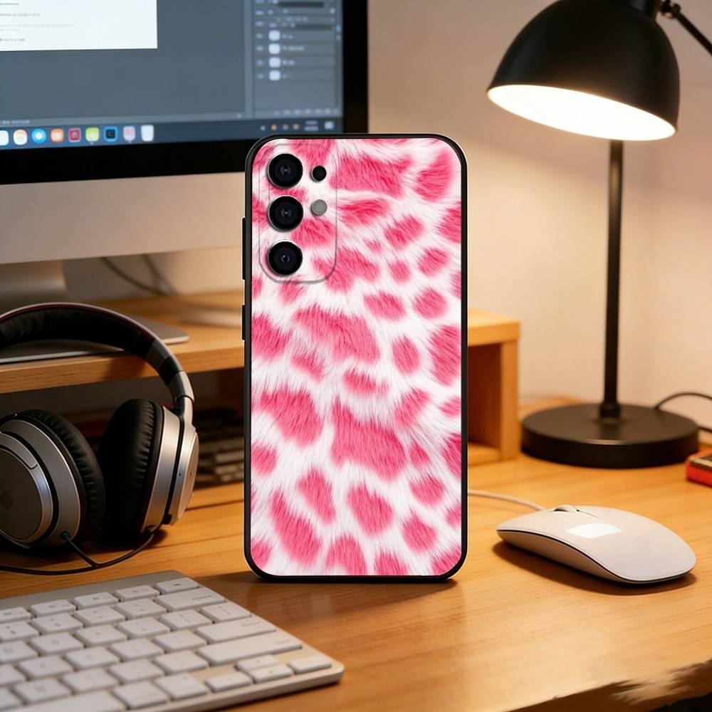 Cool pink leopard print for girls Phone Case For Samsung S25,S24,S21,S22,S23,S30,Ultra,S20,Plus,Fe,Lite,Note,10,Black Cover