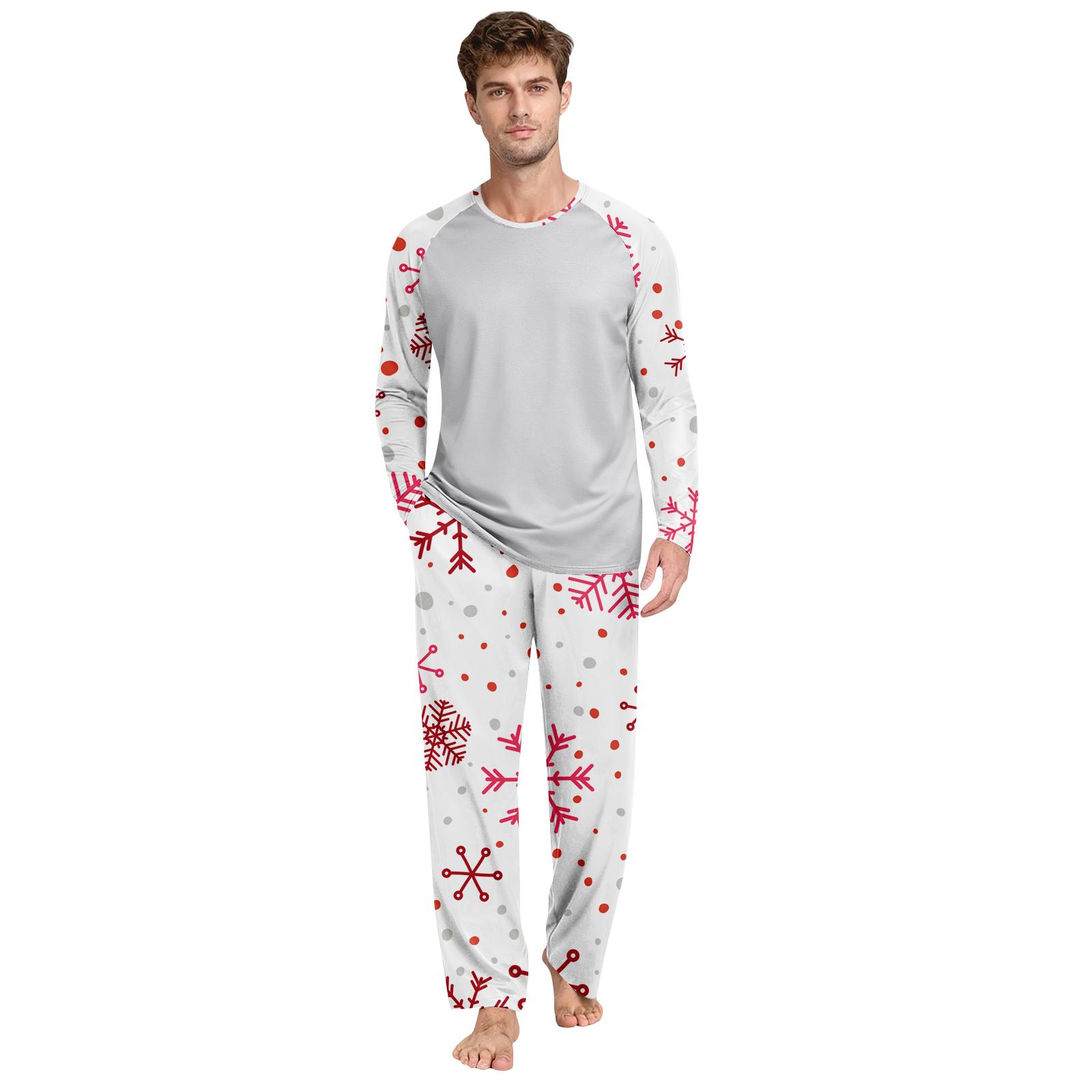 

Мужской топ с принтом и круглым вырезом, повседневный, удобный, с длинными рукавами, брюки, пижамный комплект XL