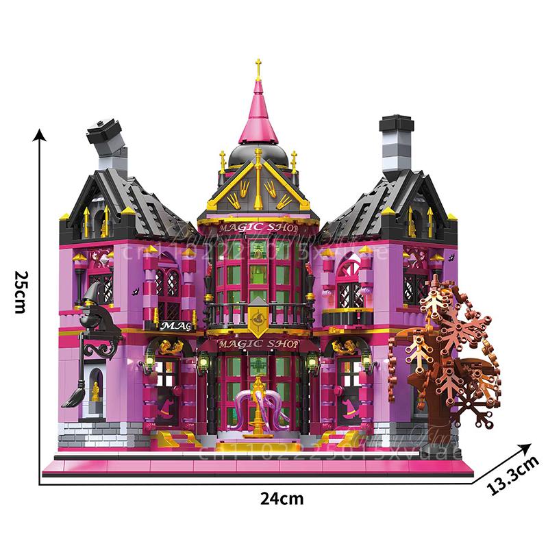 New Halloween Series Building Blocks Witch Bar Magic Shop Laboratory Small Particle Assembly Toy Model Festival Decoration Gift