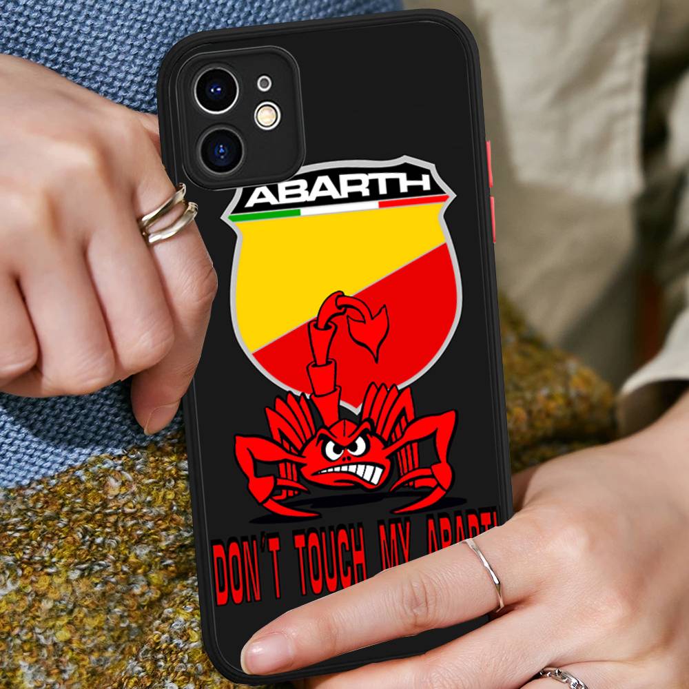 A-Abarth LOGO Matte Transparent Phone Cover For IPhone Case 16 15 14 13 12 11 Pro Max X XS Max Plus