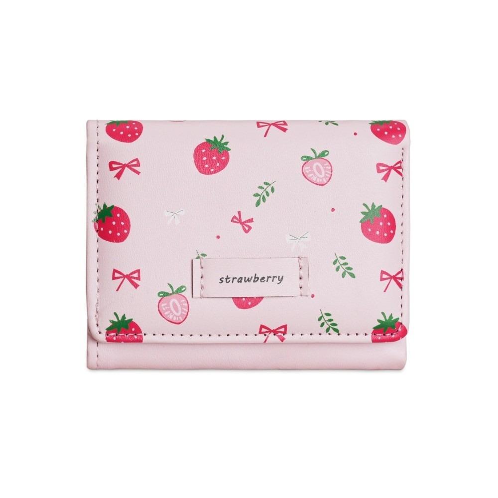 

Печать Трехскладной Кошелек Бант Держатель для Карт Портативный Кошелек из ПУ Кожи Ежедневный розовый