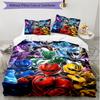 Set copripiumino 3 pezzi (1*Copripiumino + 2*Federe, Senza Nucleo), Set Biancheria da Letto Morbido Stagione Unica con Stampa dei Mighty Morphin Power Rangers, Decorazione Camera da Letto