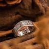 A Vintage Square and Round Ring Accessory for Men, Featuring A Bold and Powerful Personality