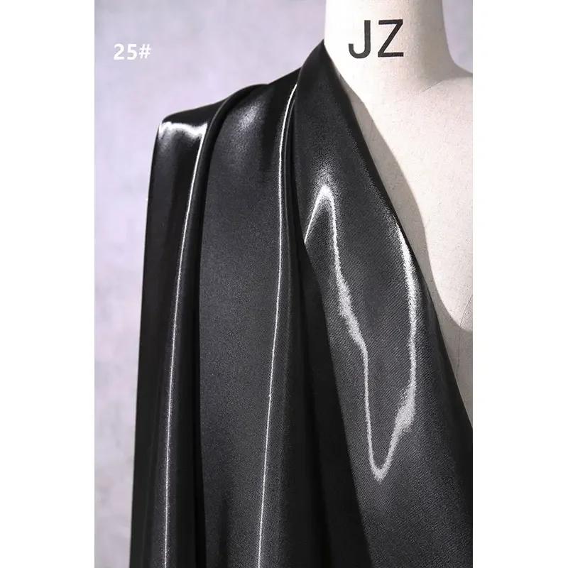 150Cm Wide Luxury Glossy Metallic Liquid Satin Fabric Galaxy Shiny Cloth Crafts for Fashion Designer Show Dress Comfort Material