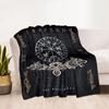 Viking Compass And Wolves Blankets Are Suitable for Living Rooms,making Them an Ideal Choice for Outdoor Travel and Gifts.