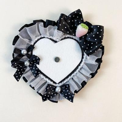 Badge Holder Heart Idol Photo Display Lace Bow Pearl  Ita Bag Accessories 58mm DIY Ita Bag Decoration Lolita Cosplay Accessorie