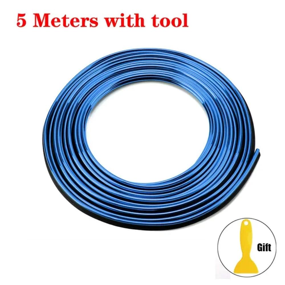 5M Car Dashboard Insert Flexible Trim Auto Interior Door Edge Decorative Moulding Strip Accessoires With Scraper