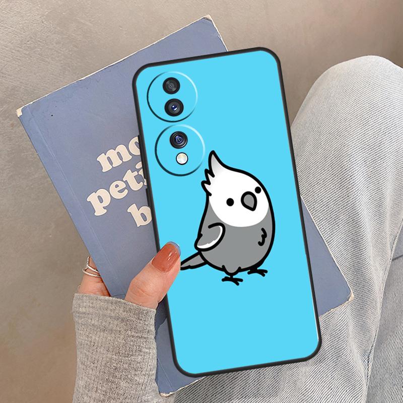 Cartoon Animal Chubby Cockatiel Case For Honor Magic 8 7 6 5 Pro Cover For Honor 400 200 X9c X9b X9a X8a X8b 50 70 90 Lite
