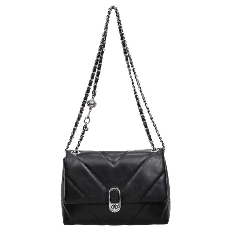 Small Bag - Fashionable Chain Crossbody Bag - Single Shoulder Bag with Underarm Compartment чёрный