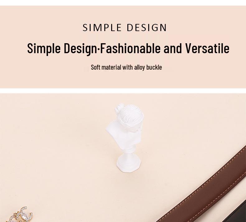 New H-Style Women's Genuine Leather Belt: Trendy, High-End, Versatile Decorative Waistband - European and American Design