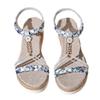 Damen Böhmische Keilsandalen, Zehenfrei Ausgeschnitten Holzschnalle Sommerschuhe, Übergröße Mode-Schuhwerk