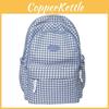 Nylon Student Bookbag With Grid Design And Letter Decoration For Daily Use For Girls And Boys