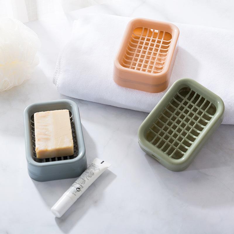 Nordic - Style Double - Layer Draining Soap Dish, Food - Grade PP Bathroom Soap Holder (Multi - Color) Bathroom Accessories
