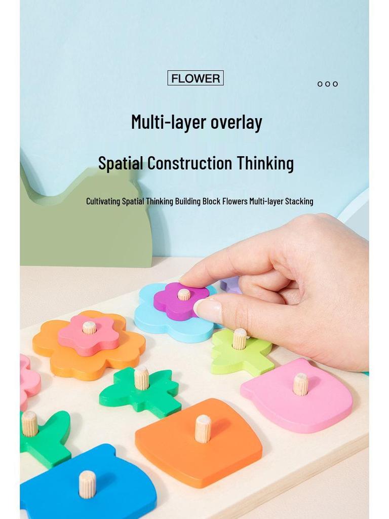 Cross-Border Educational Wooden Toys: Children's Flower and Shape Matching Jigsaw for Color Recognition
