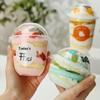 50Pcs Disposable Salad Cup 250/300/360/500ML Transparent Dessert Yogurt Cups Bowls Container With Lids For Ice Cream Cupcake