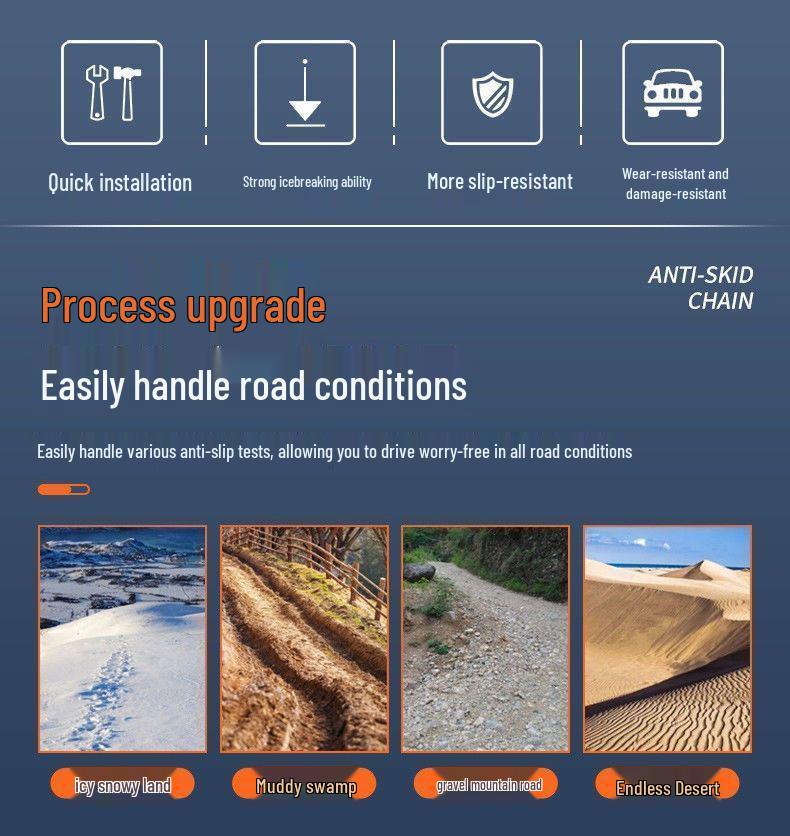 Universelle Schneeketten für Autoreifen - Rutschfest, Nicht beschädigend, Passend für Limousinen, Robuste Eisenkonstruktion