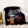 Tom and Jerry Phone WallpaperBlanket Flannel Throw Blanket for Sofa, Bed, Travel, Camping, Office