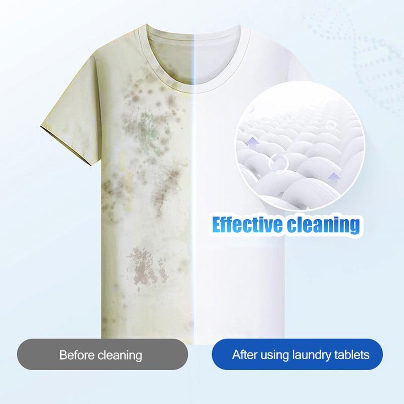 90/60/30PCS Detersivo per bucato Lenzuola Compresse per bucato facili da sciogliere Forte detersivo per pulizia profonda Sapone da bucato per lavatrice