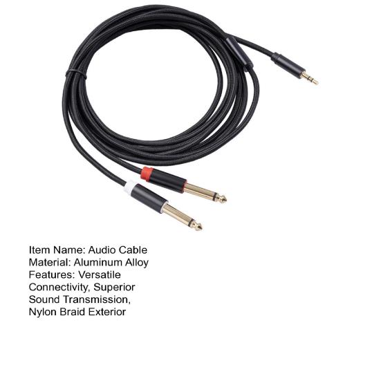 Audiokabel 3,5 mm auf Dual 6,35 mm 1/4 Zoll Stereo Splitterkabel Verstärkeranschluss Audiokabel für PC Laptop Verstärker Mischpult Lautsprecher