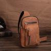 European and American Retro Crazy Horse Leather Men's Bag Retro Top Layer Cowhide Chest Bag Men's Genuine Leather Shoulder Crossbody Bag
