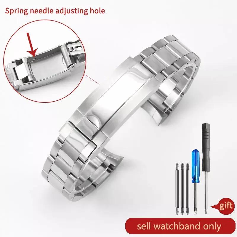 Pro Rolex Daytona Log Submariner Panda Černý Zelený Vodní Duch Vodotěsný Nerezový Řemínek k Hodinkám 20mm 21mm Náramek