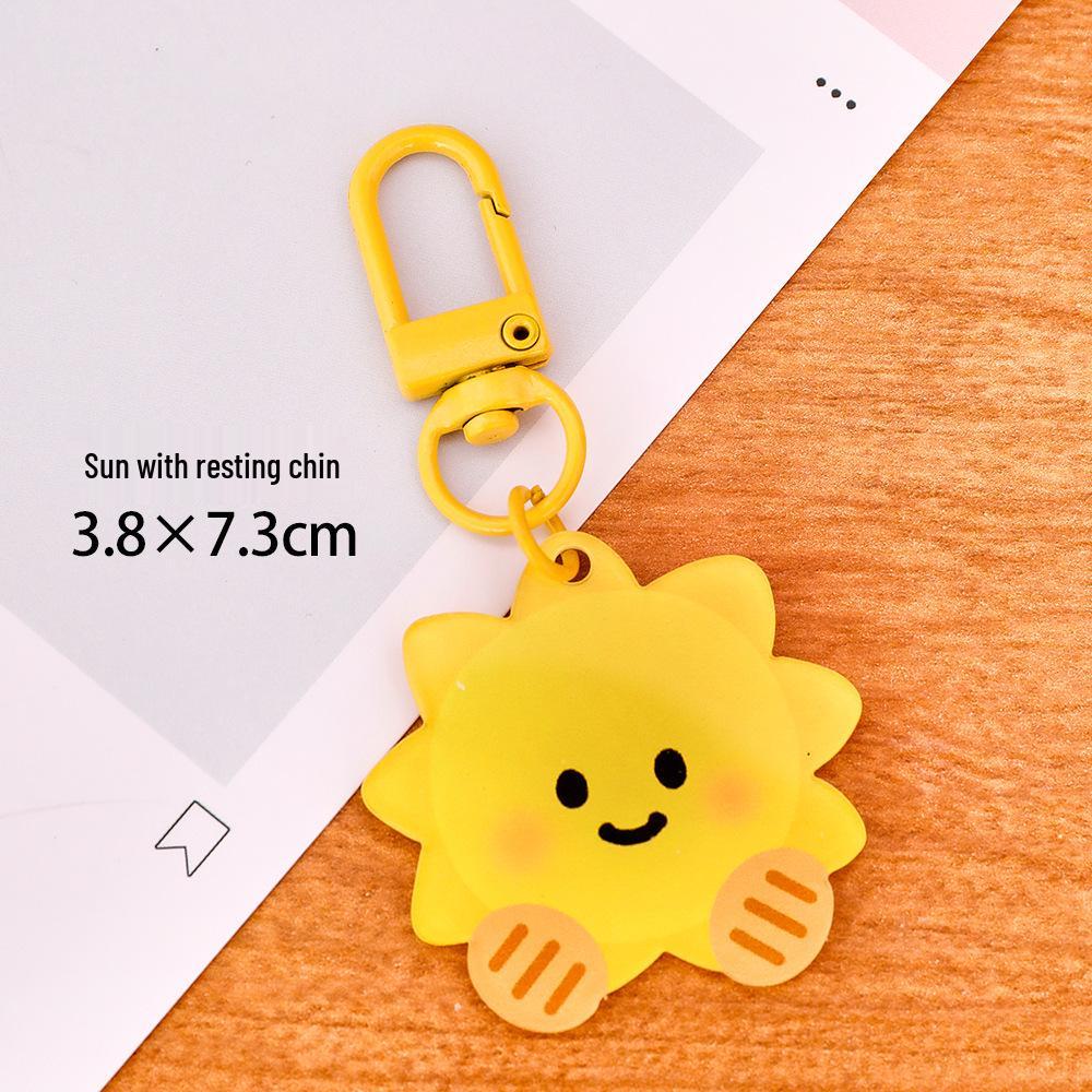 Little Sun Cartoon Keychain: Cute Acrylic Pendant for Bags