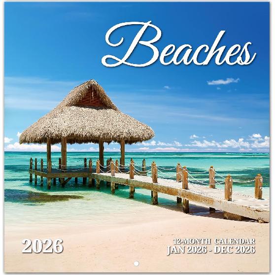 2026 Calendar, Pathways/Trail Monthly Wall Calendar 2026 Runs from Nov 2025 – Dec 2026, Hanging Wall Calendar, 11.6  x 24 Opened, Full Page Layout B-Beach