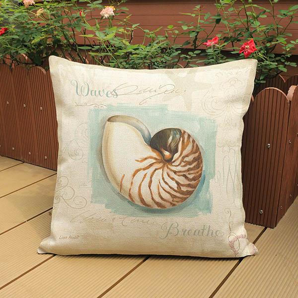 Marines Aquatics Pillows Home Decor Conch Star Fish Lihghthouse Vintage Cushion Covers Living Room Sofa Throw Pillows Case 45*45