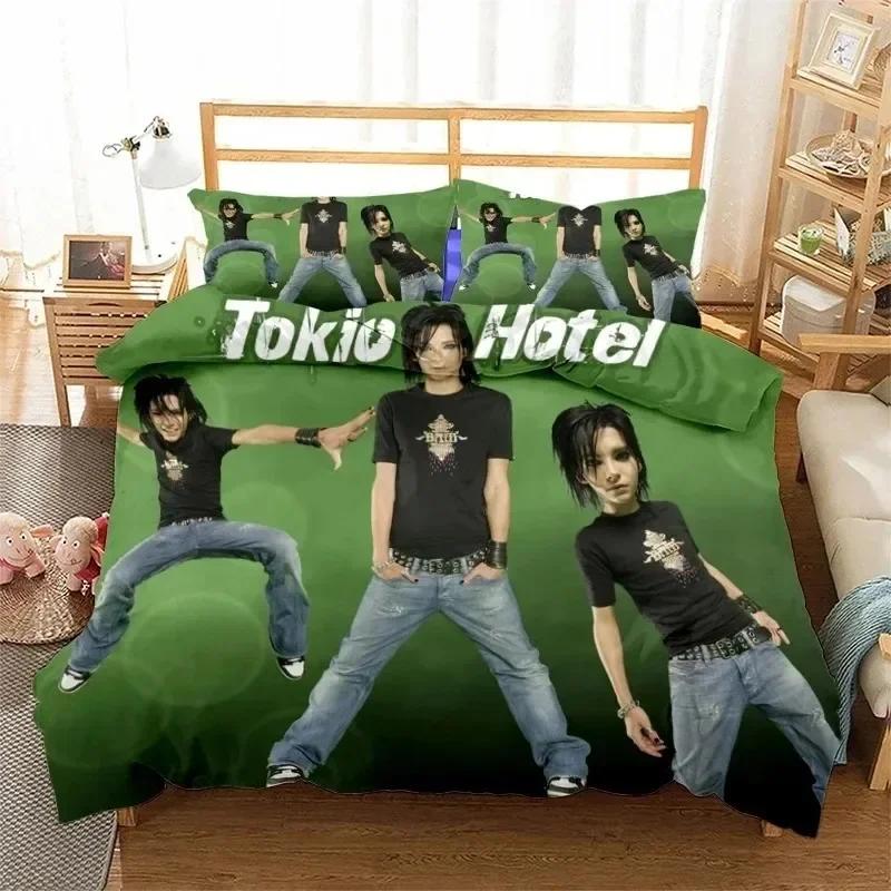 Rockband Tokio Hotel 3D NEU Bettbezug Kissenbezug Bettwäscheset Erwachsener Junge Mädchen Schlafzimmer Dekoration Kinder Einzel Doppel Groß