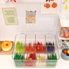 Acrylic Teas Bag Organizer with Lid for Drawer Clear Coffee Storage Box with Multiple Compartments Snacks Holder