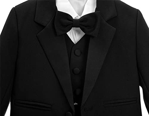 Dressy Daisy Boys' 5-Piece Formal Tuxedo Set, Tailless, for Weddings and Christenings, Baby Boys, 12 Months, Black