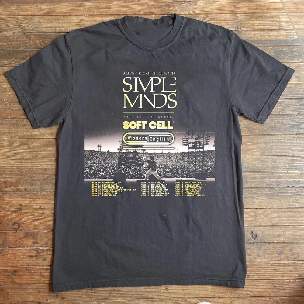 SIMPLE MINDS BRING ALIVE & KICKING TOUR 2025 Даты Футболка Все Размеры LI1827 Унисекс Футболка M
