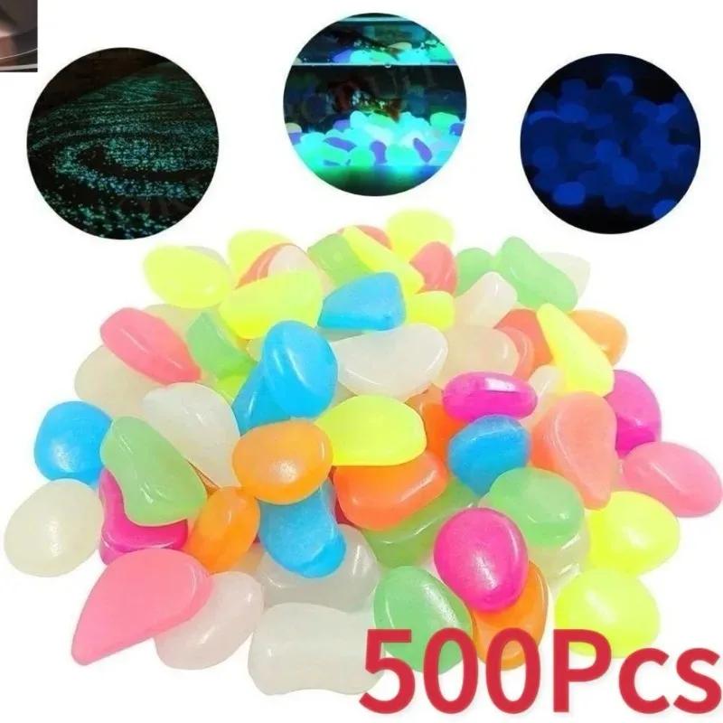 100/300/500/1200Pcs Luminous Rock, Stone Luminous Dark Garden Pebbles, Sidewalk Fish Tank Decoration, Aquariums, Fish Tanks Loom
